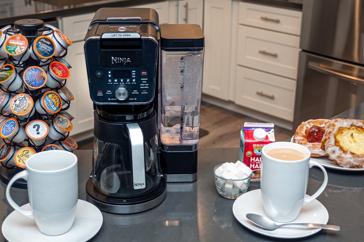 Ninja XL Dual Brew and Coffee Pods provided. All else for display purposes only.