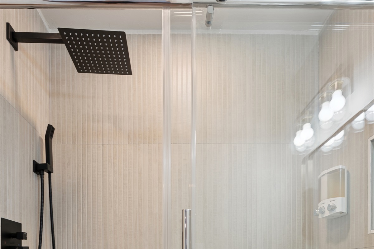 Enjoy the newly renovated bathroom with a rainfall shower