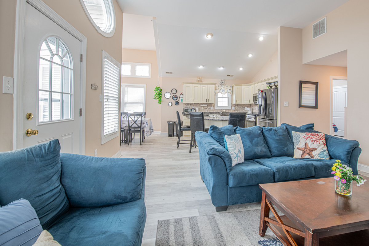 Bright Open Living Space and Kitchen Layout