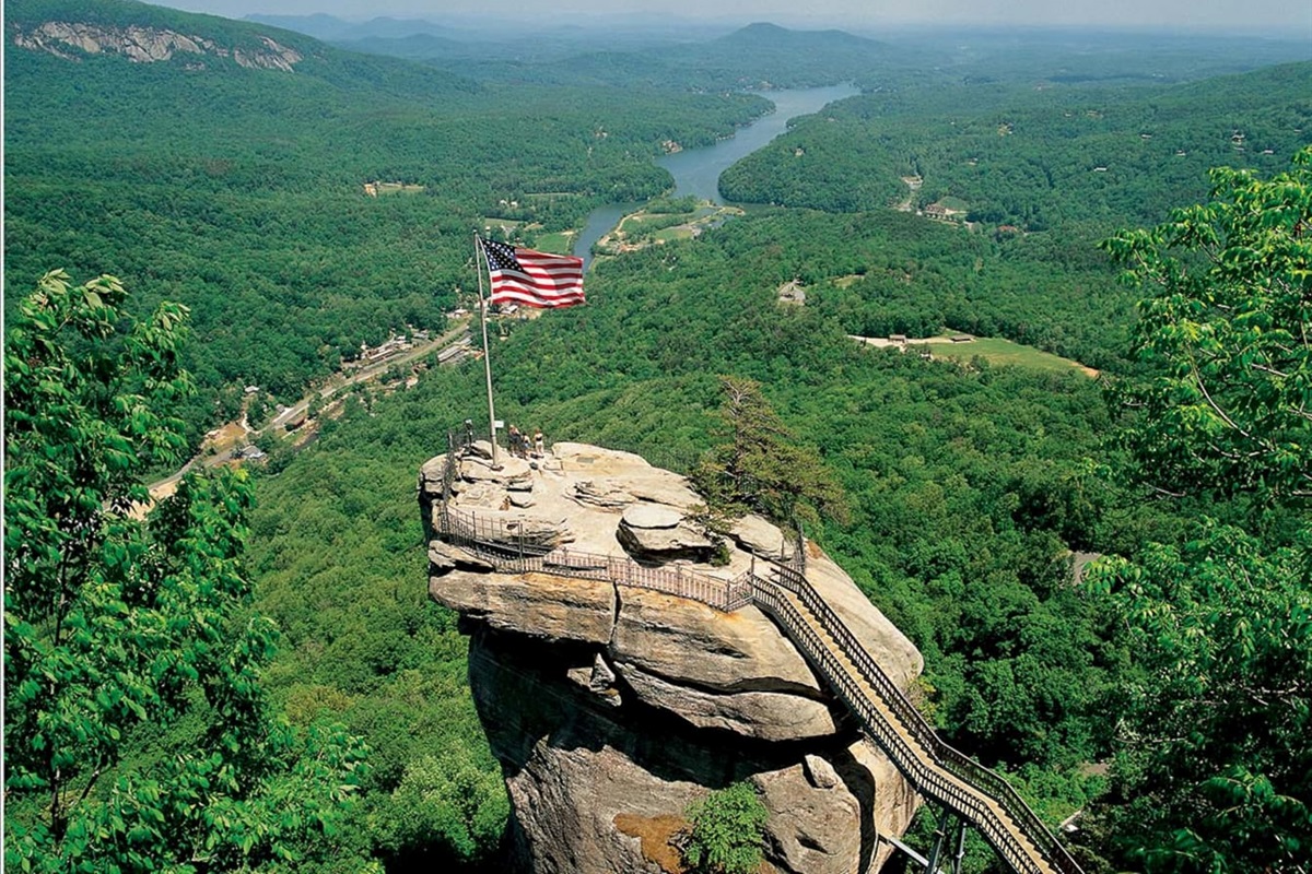Chimney Rock State Park. Hike to the top or take elevator built inside the mountain and enjoy the views. 7–10-minute drive from the cabin