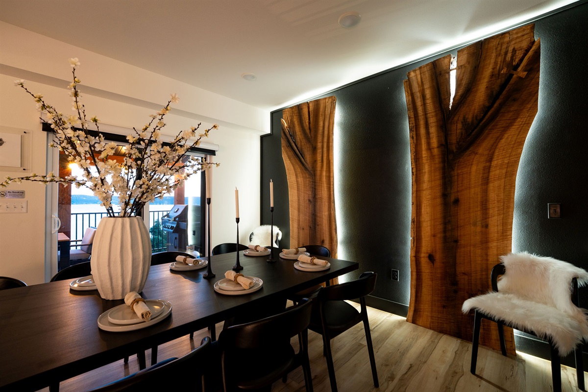 Custom made wood to relax around the kitchen!