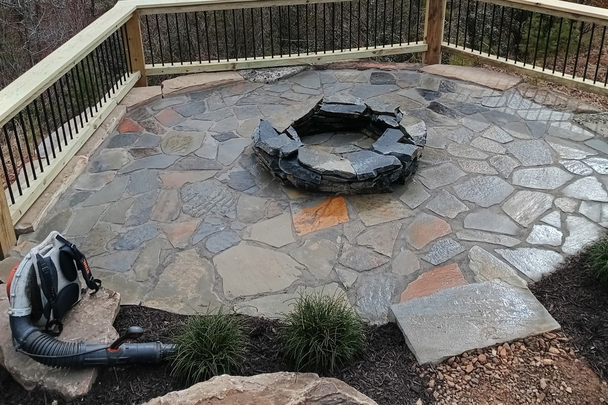 Firepit Area. Seating coming soon.