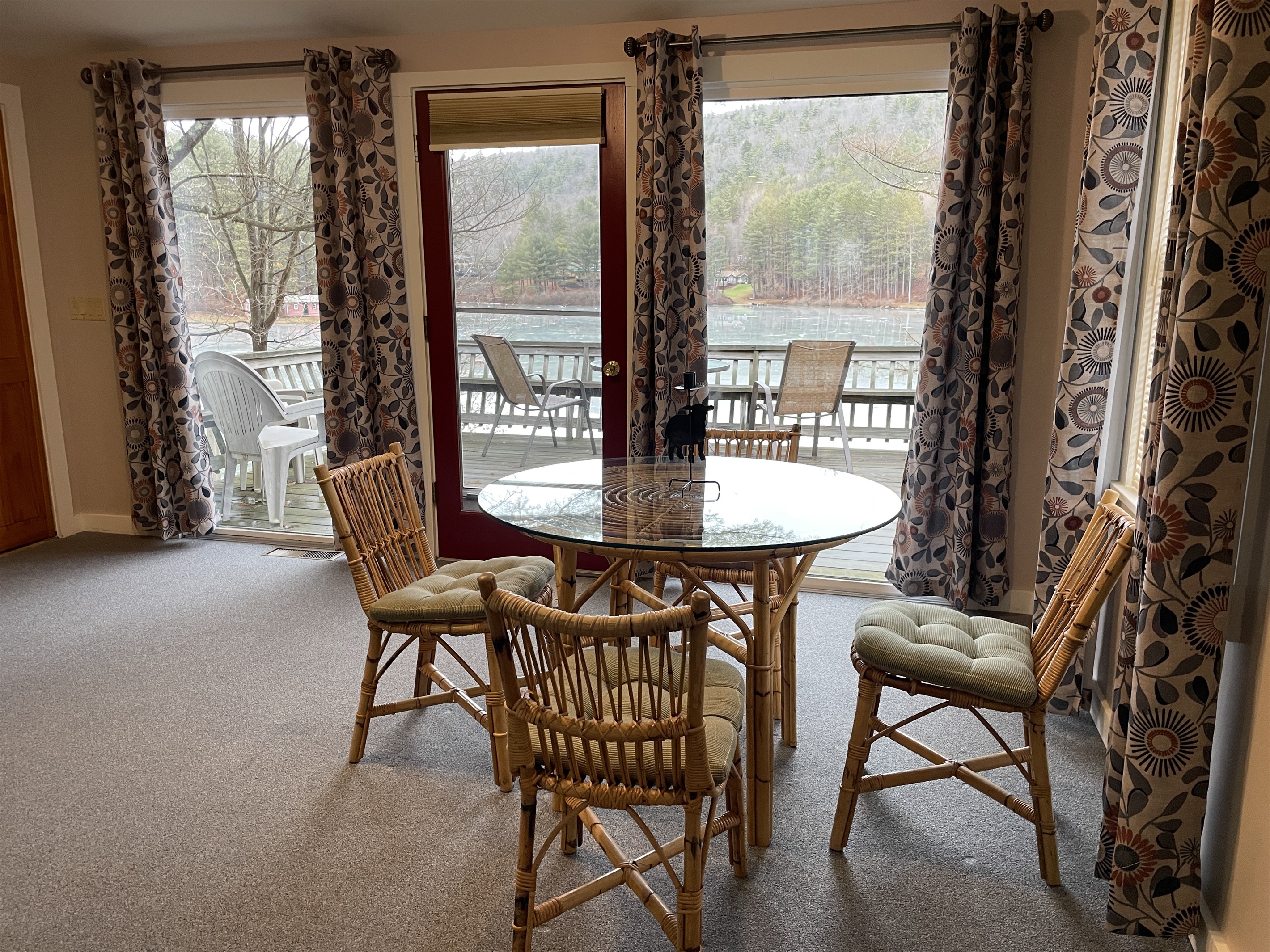 Dining area with lake view