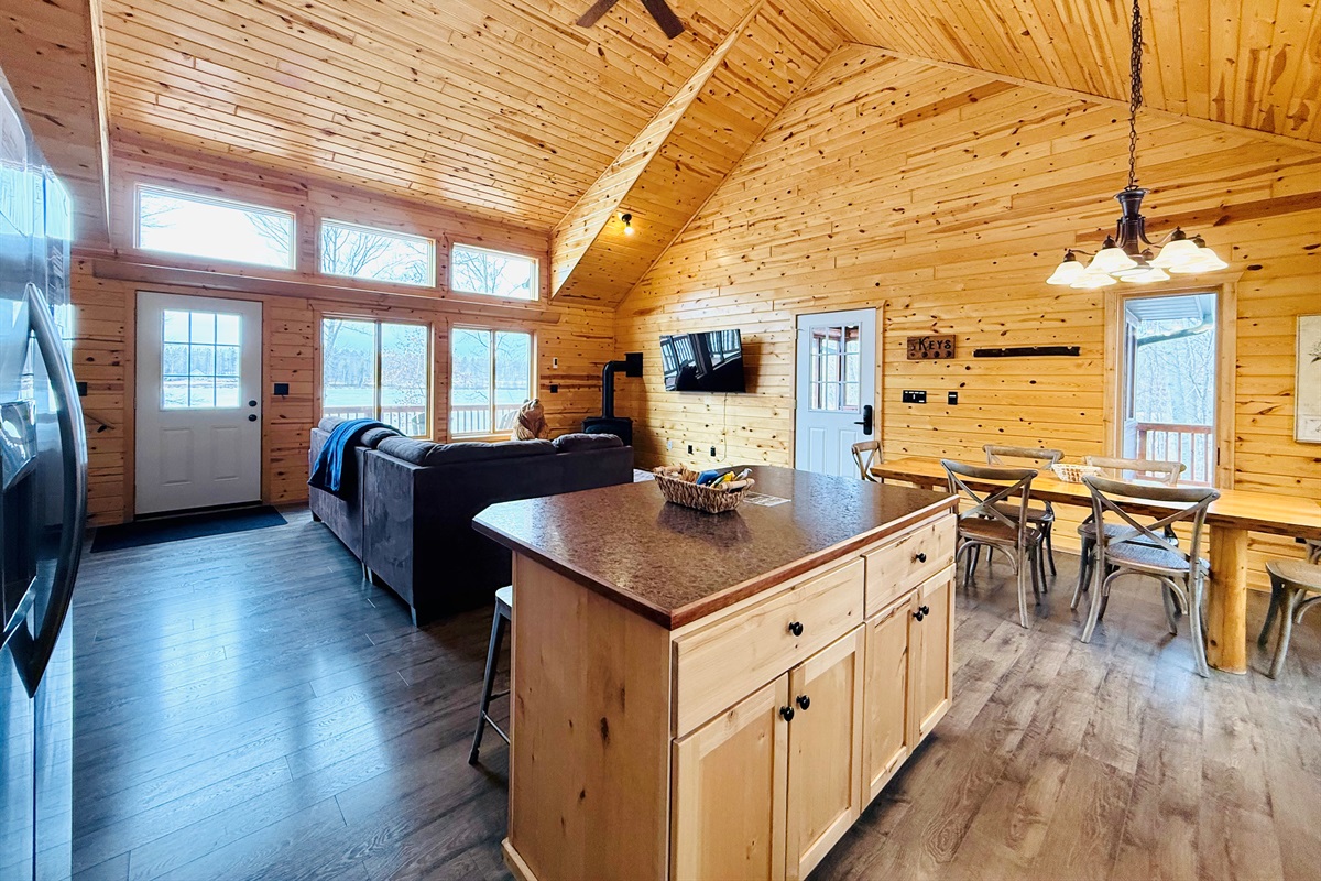 View of the Great Room from the Kitchen.