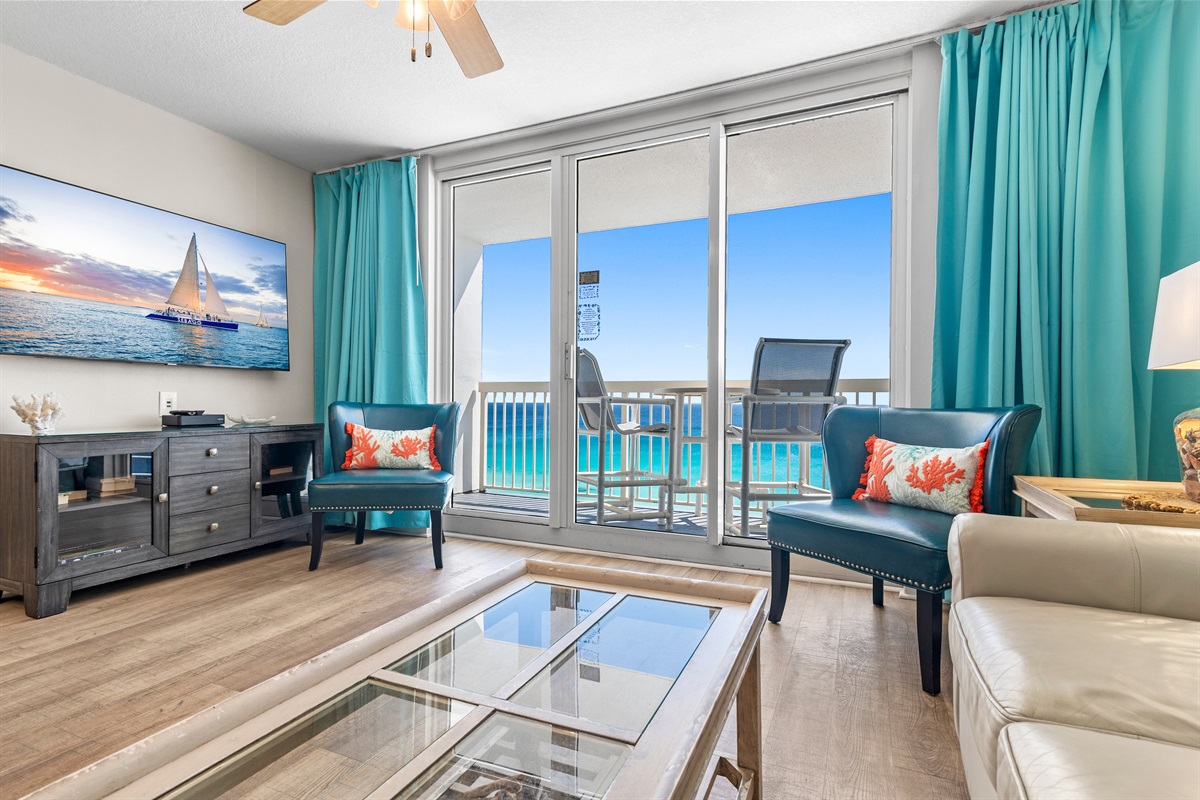 Living room with the Gulf view