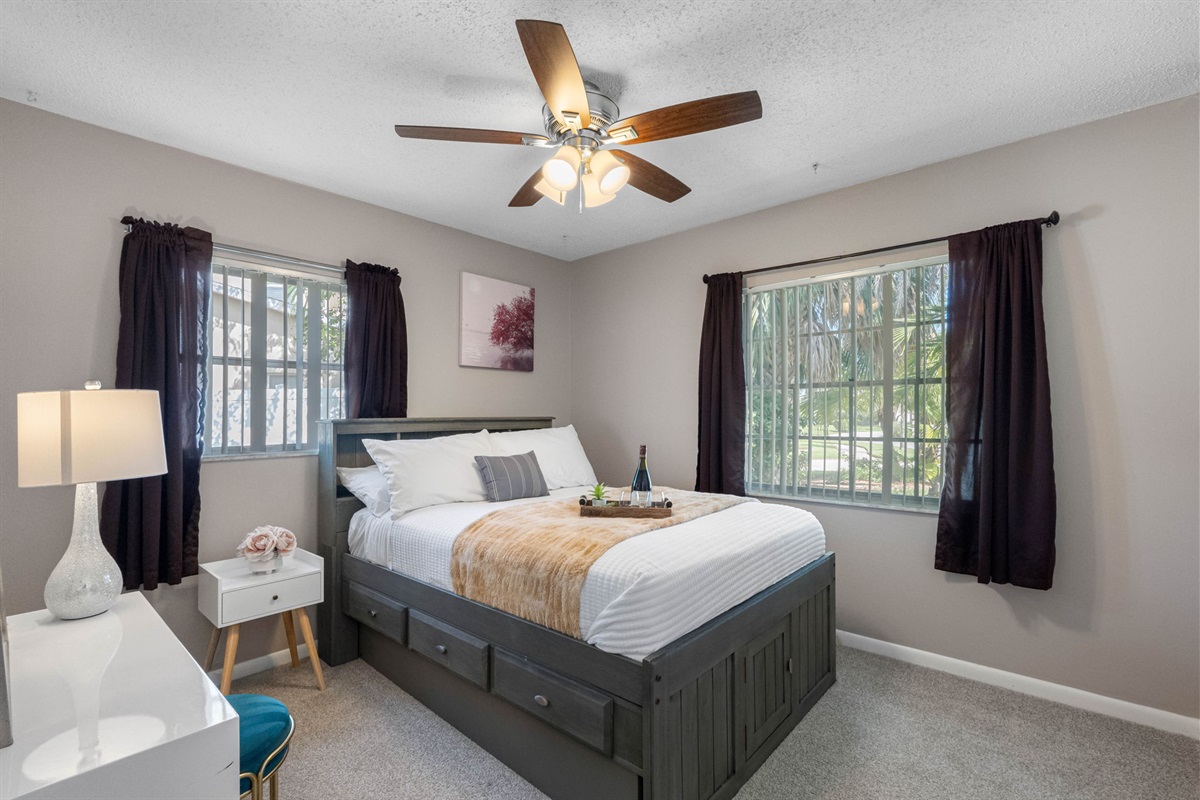 Enjoy the ease of a private bathroom just steps from your bed, perfect for comfort and functionality.