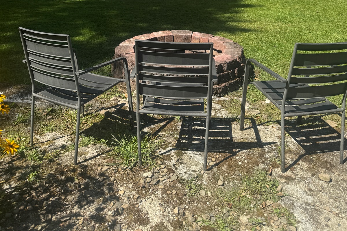 Fire pit in the backyard