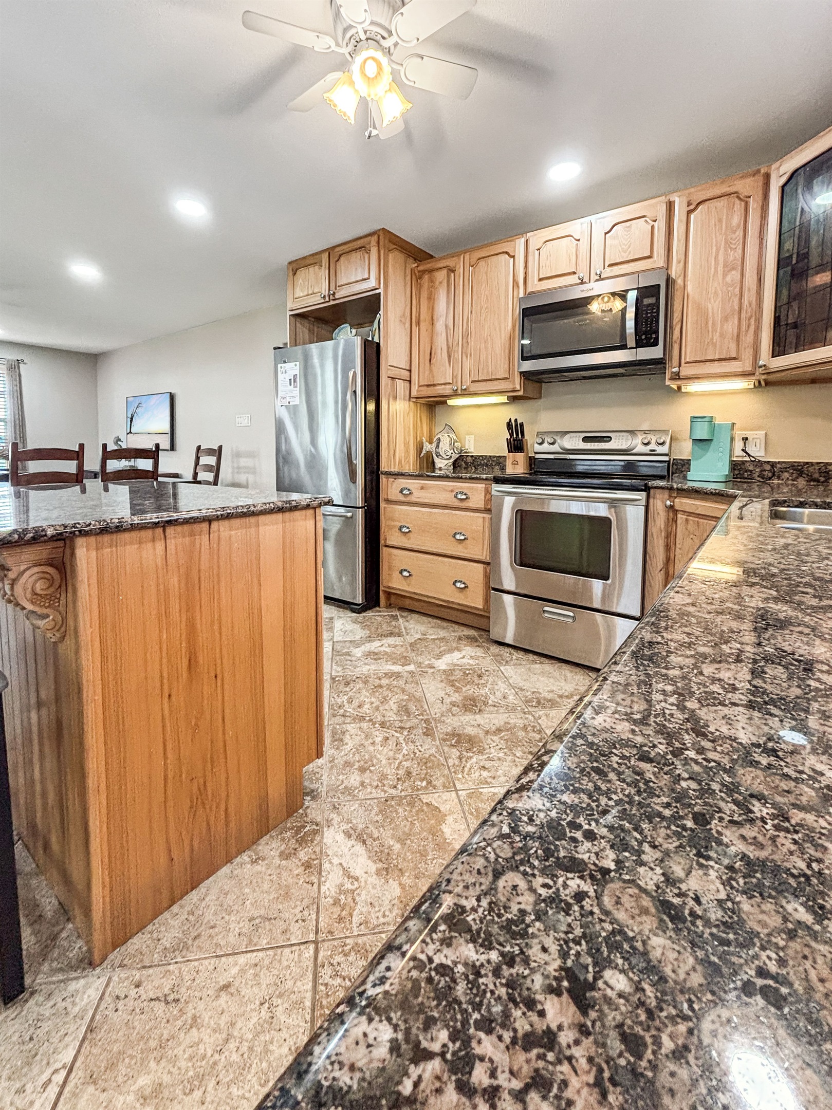 Seating for two at the island