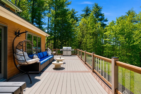 Back deck with furniture