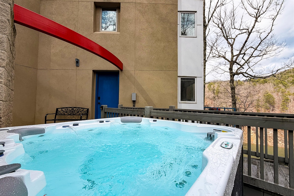 Hot Tub just outside the entry door