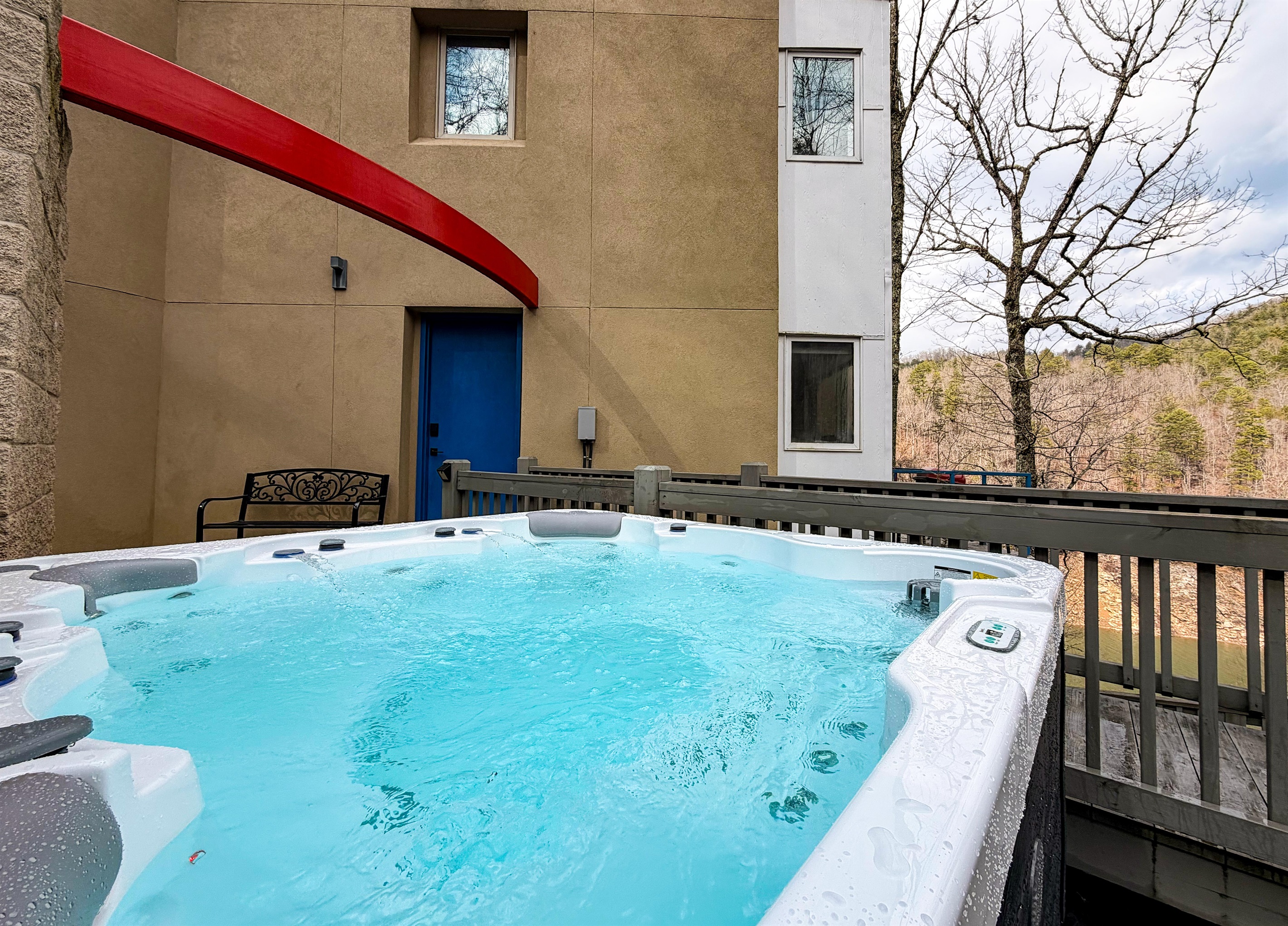 Hot Tub just outside the entry door