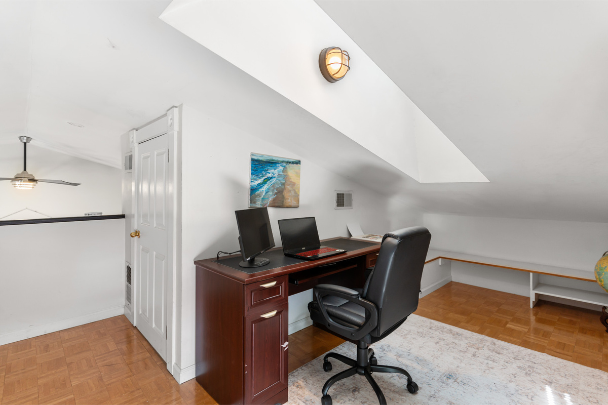 Need to sneak in a little work? There&rsquo;s a dedicated spot for that too up the spiral staircase to Loft #2.