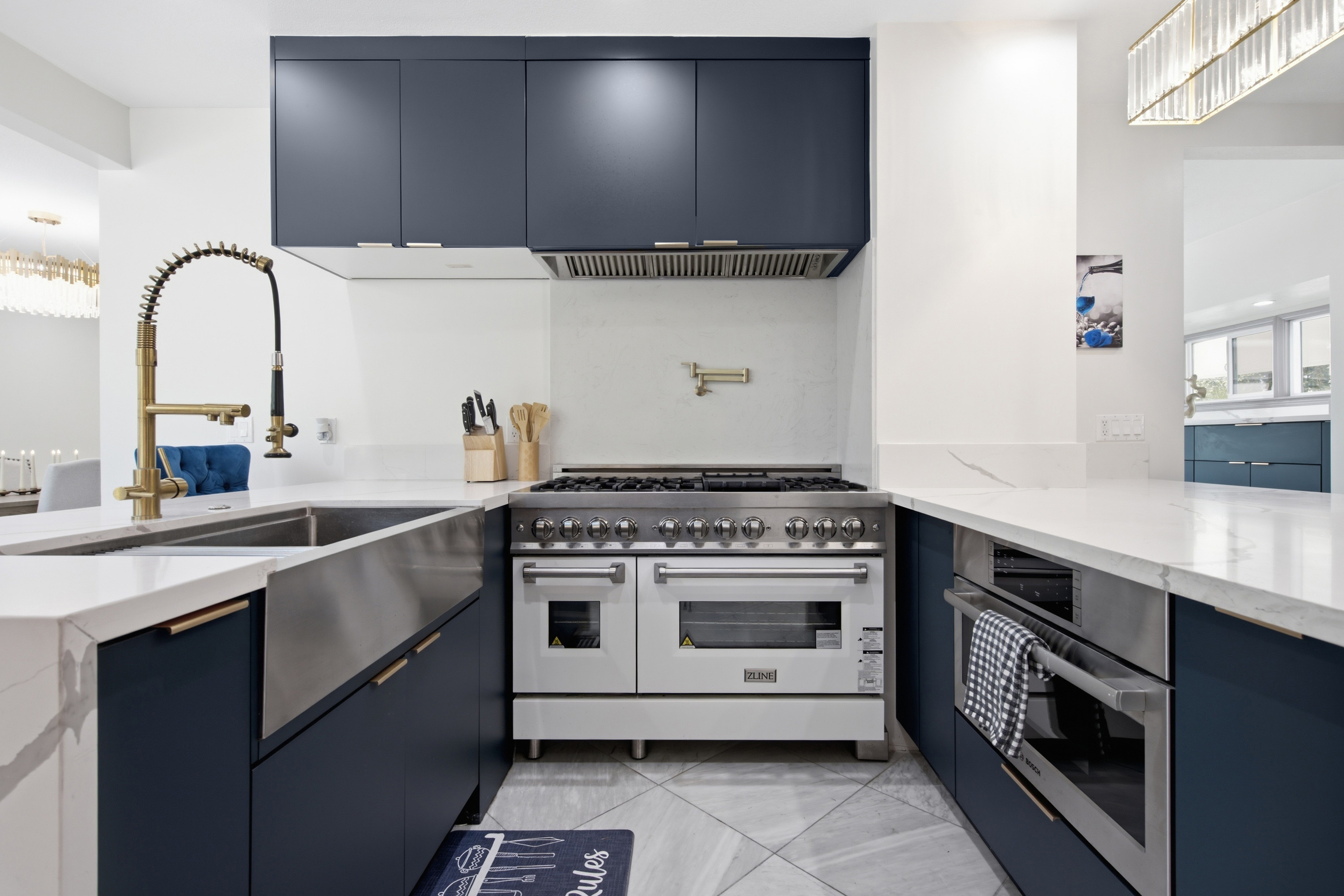 A huge, beautifully designed kitchen with plenty of space to cook, gather, and create unforgettable vacation memories.