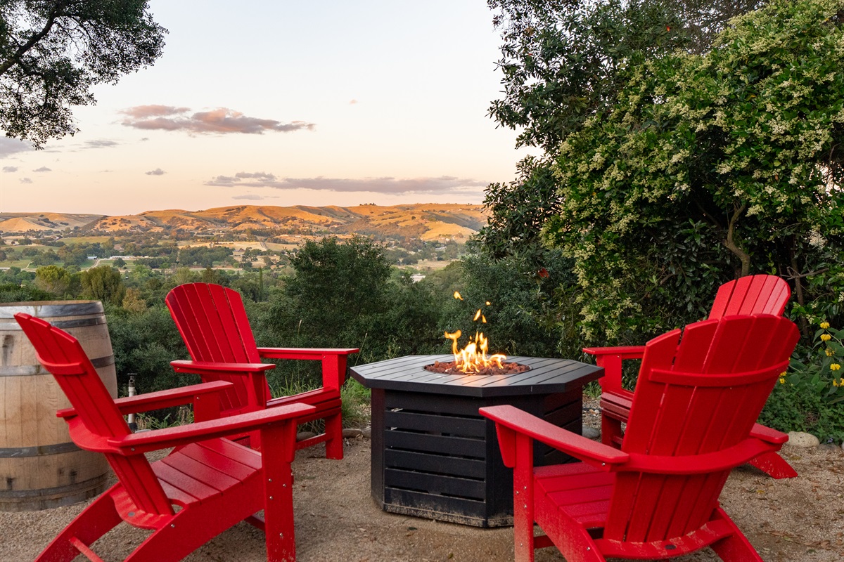 Sunset around the fire pit