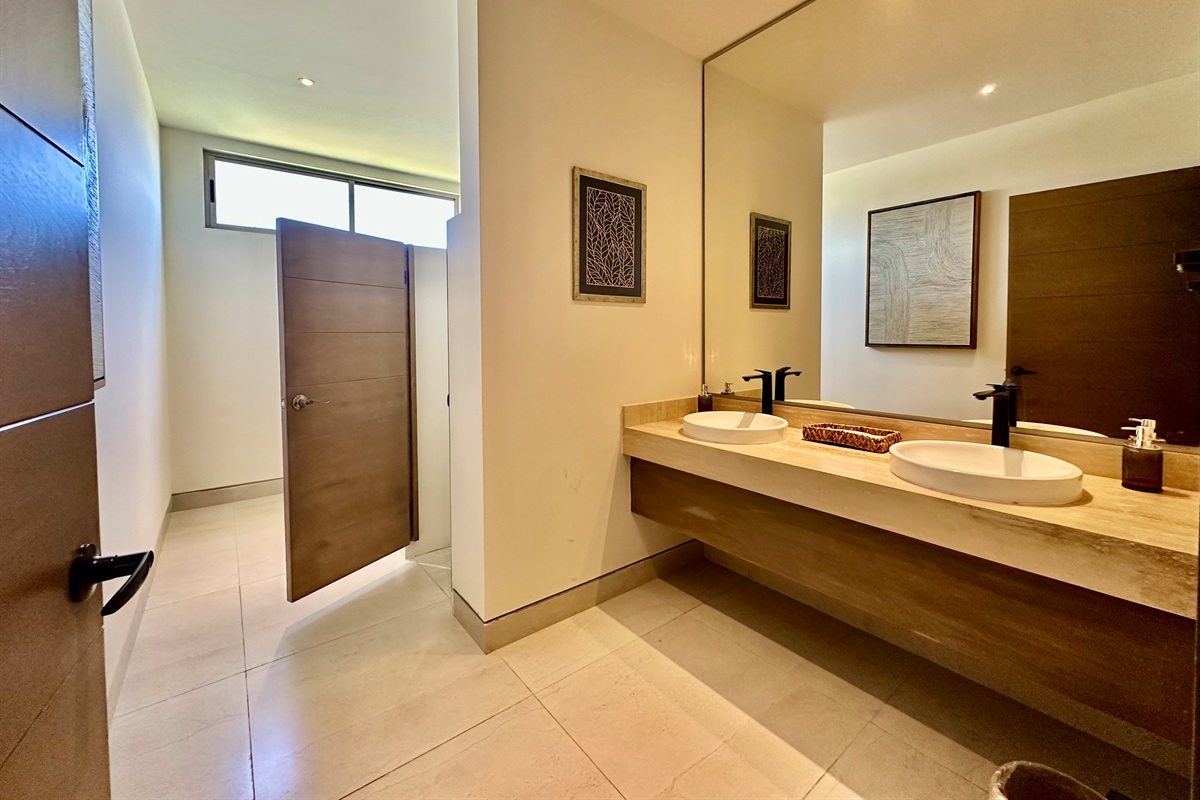 Bathrooms.