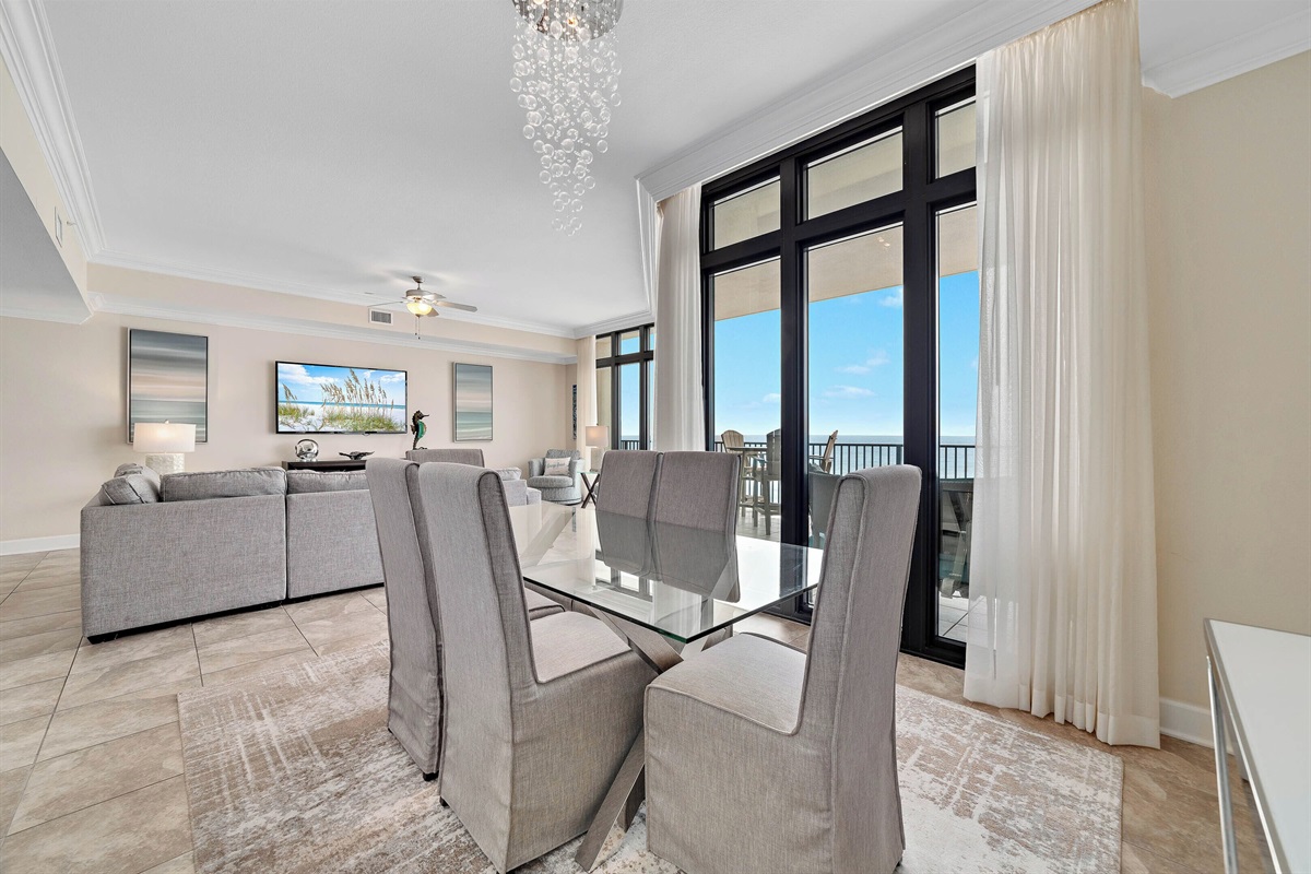 Dining area table with 6 chairs 