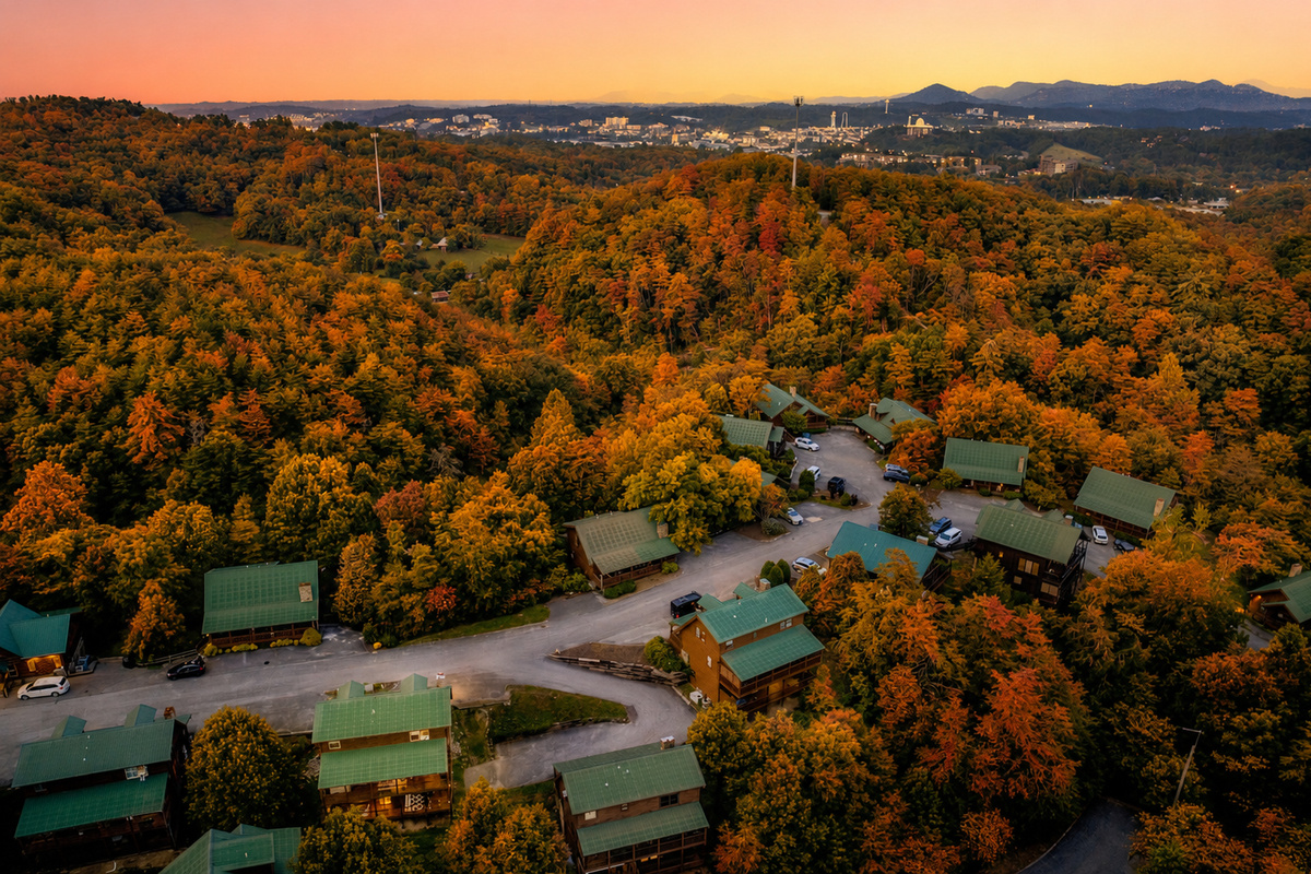 Our cabin neighborhood is easily accessible (no steep/winding/scary roads) yet just minutes from downtown Pigeon Forge and the entrance to the Great Smoky Mountain National Park.