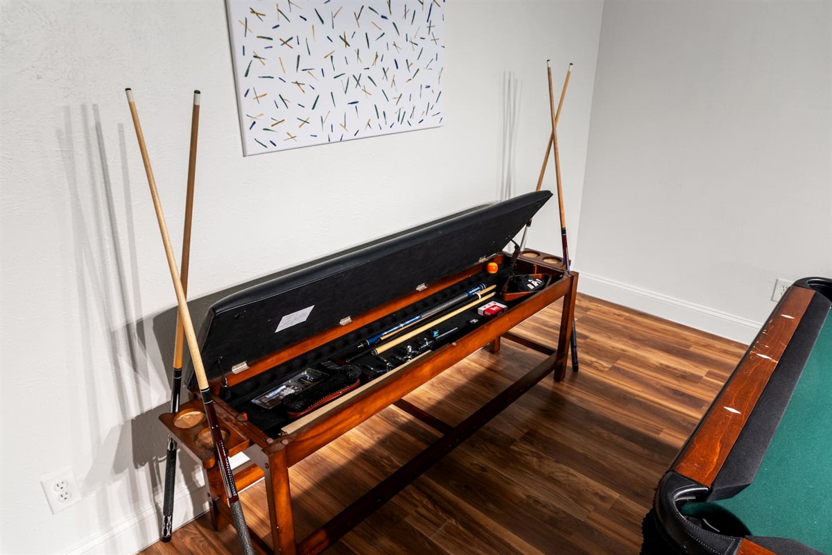 Level up your stay with a dedicated game room featuring a professional-grade pool table.