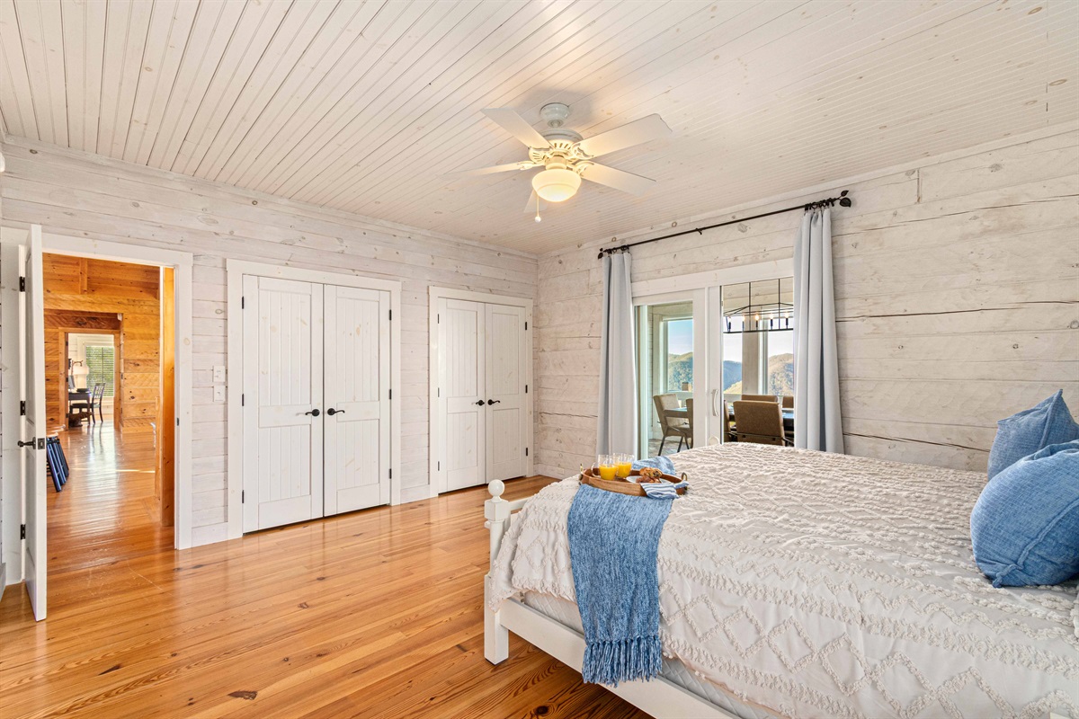 Main Level King Bedroom 1: Bright space with stunning mountain views and elegant, rustic decor!