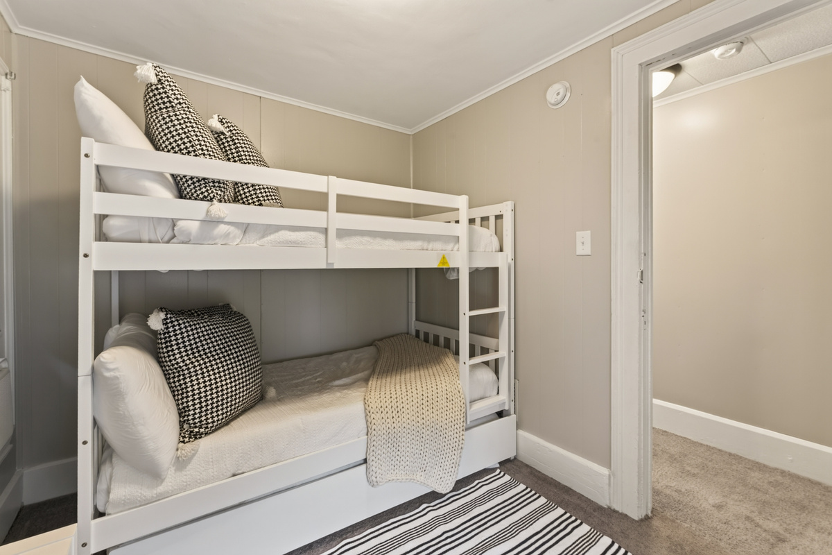 Bunk beds with open doorway