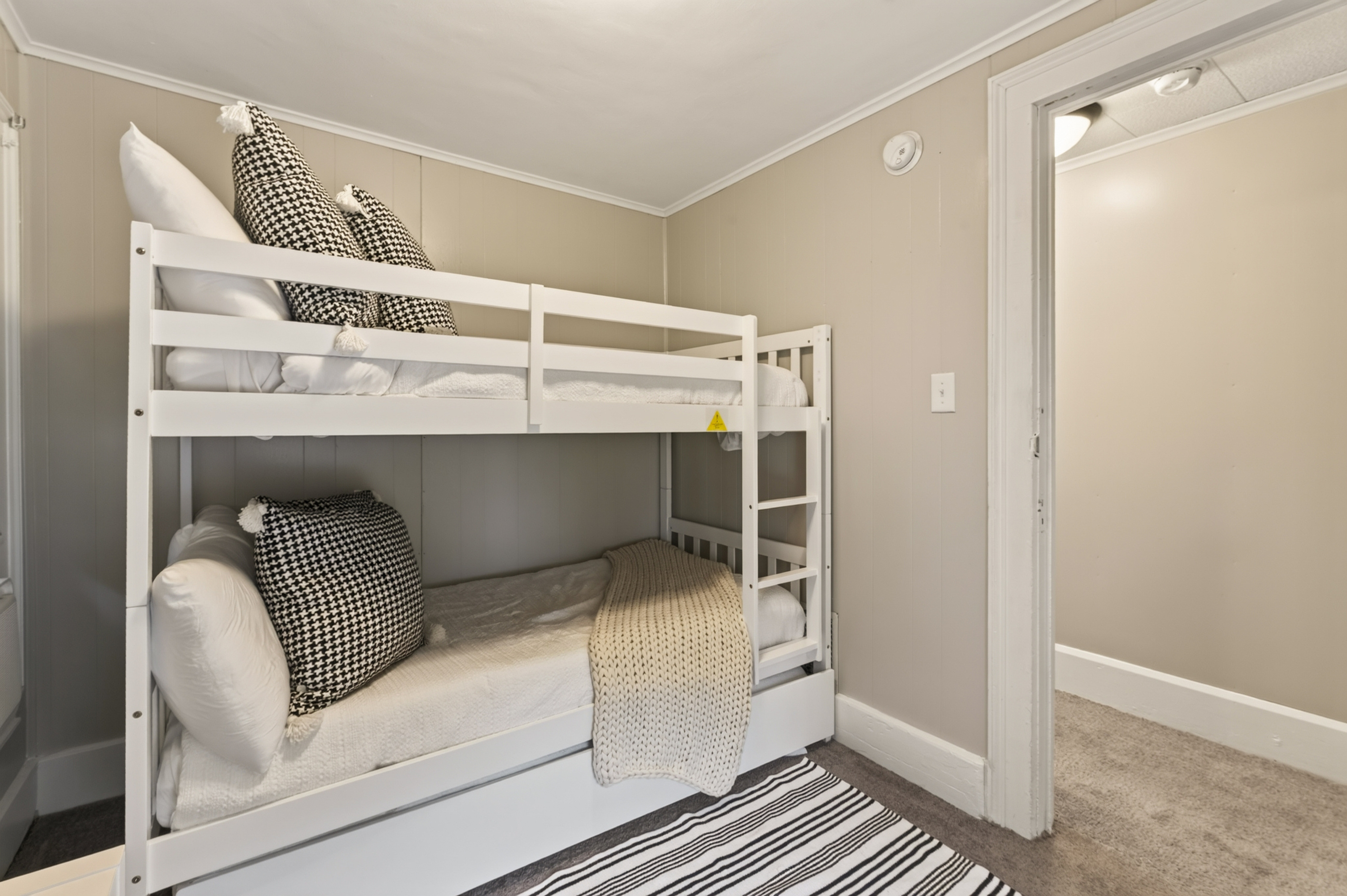 Bunk beds with open doorway