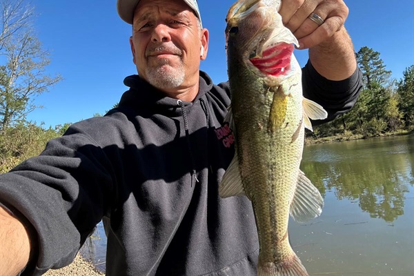 Catching Bass in the pond!