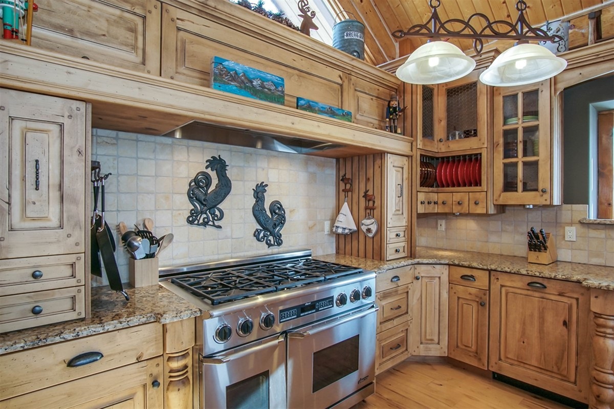 High-end stainless steel appliances and custom cabinetry
