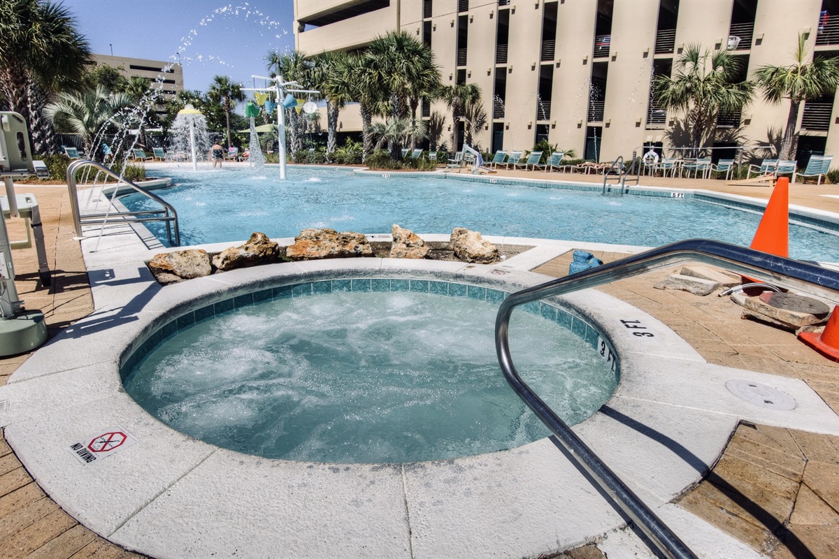 Relax with spectacular views of the Gulf while taking some much needed R&R in the resort hot tub. 