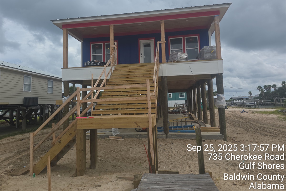 Bay side under construction