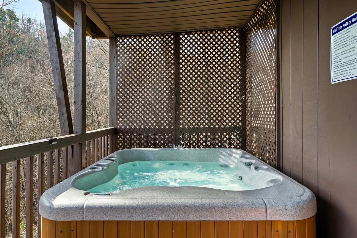 Hot tub at lower level deck