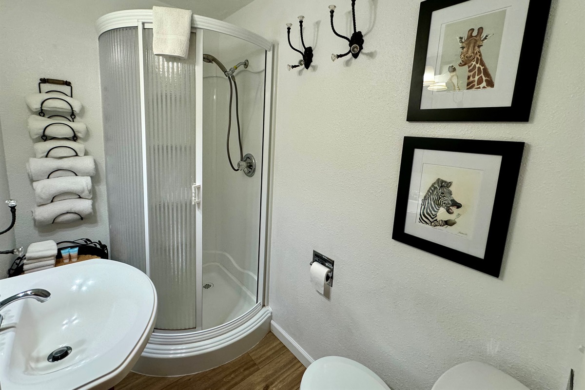 main bath with corner shower