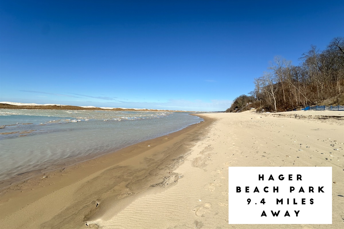 Enjoy this beautiful Lake Michigan beach & others just a short drive away.