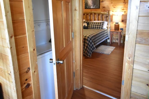 The lower floor gameroom has a stackable washer and dryer.  Bring your own laundry detergent. 