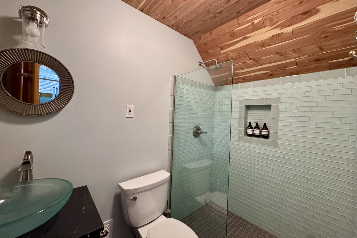 Third full bathroom with walk-in tiled shower