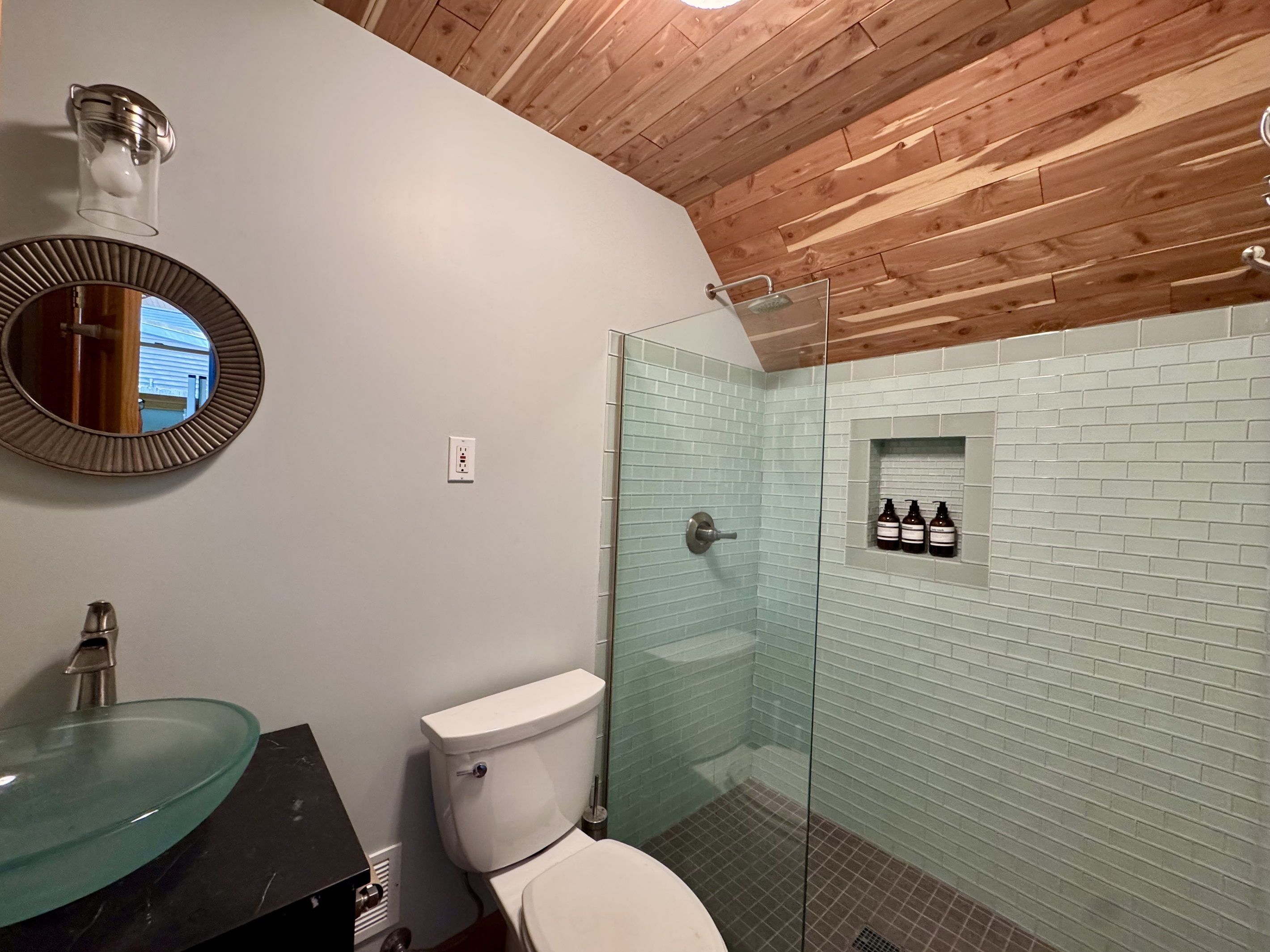 Third full bathroom with walk-in tiled shower