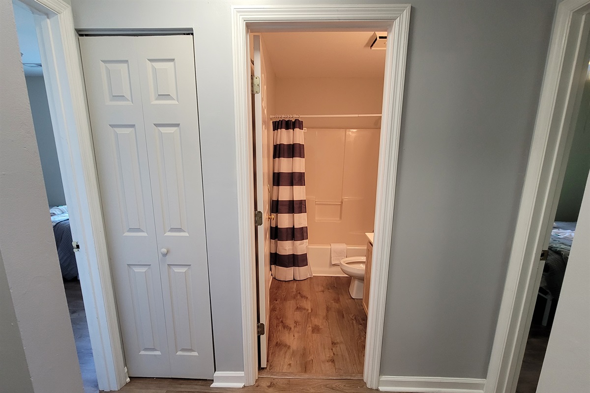 Storage and common bathroom