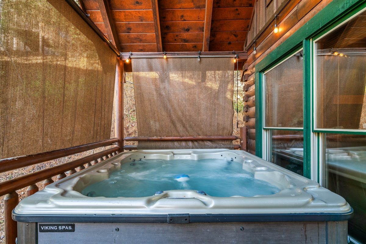 Hot tub relaxation, day or night