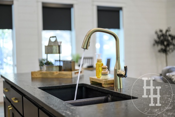 Rinse the dishes and place in the dishwasher below.