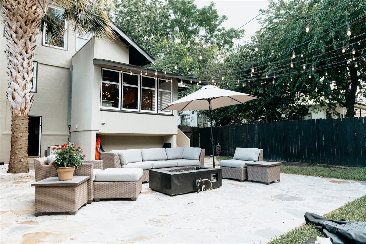 Inviting backyard for morning coffee or evening cocktail with family and friends. Gas grill also available. 