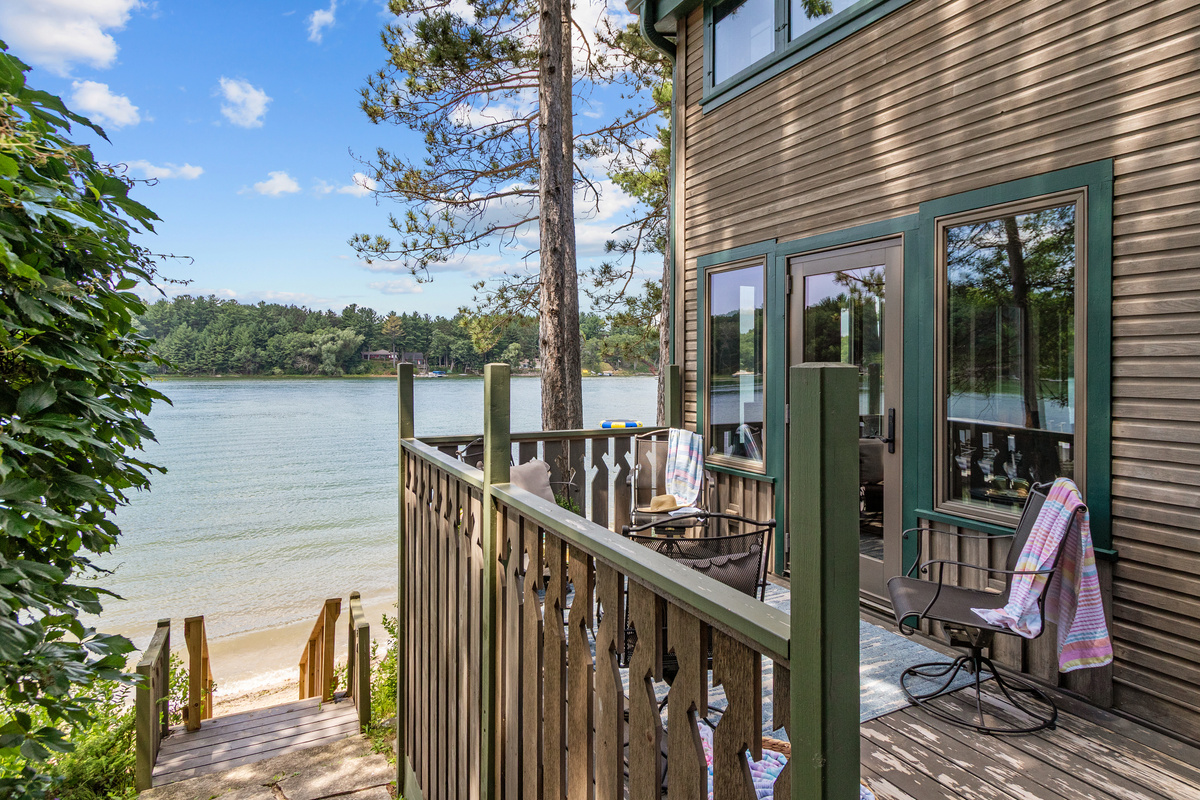 A short walk down the steps brings you right to the shoreline for swimming, paddling, or simply soaking in the views.