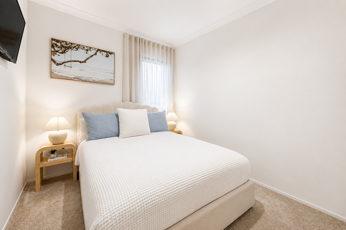 Bedroom 2 keeps the sleeping layout simple at The Duchess of Duke, with a private double-bed room set away from the shared living areas.