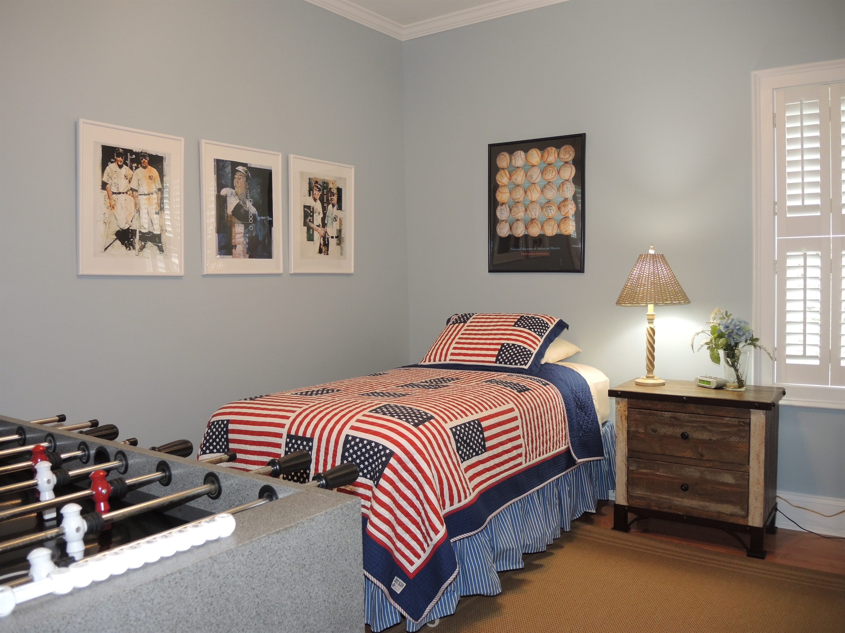 First floor game room w/ baseball memorabilia