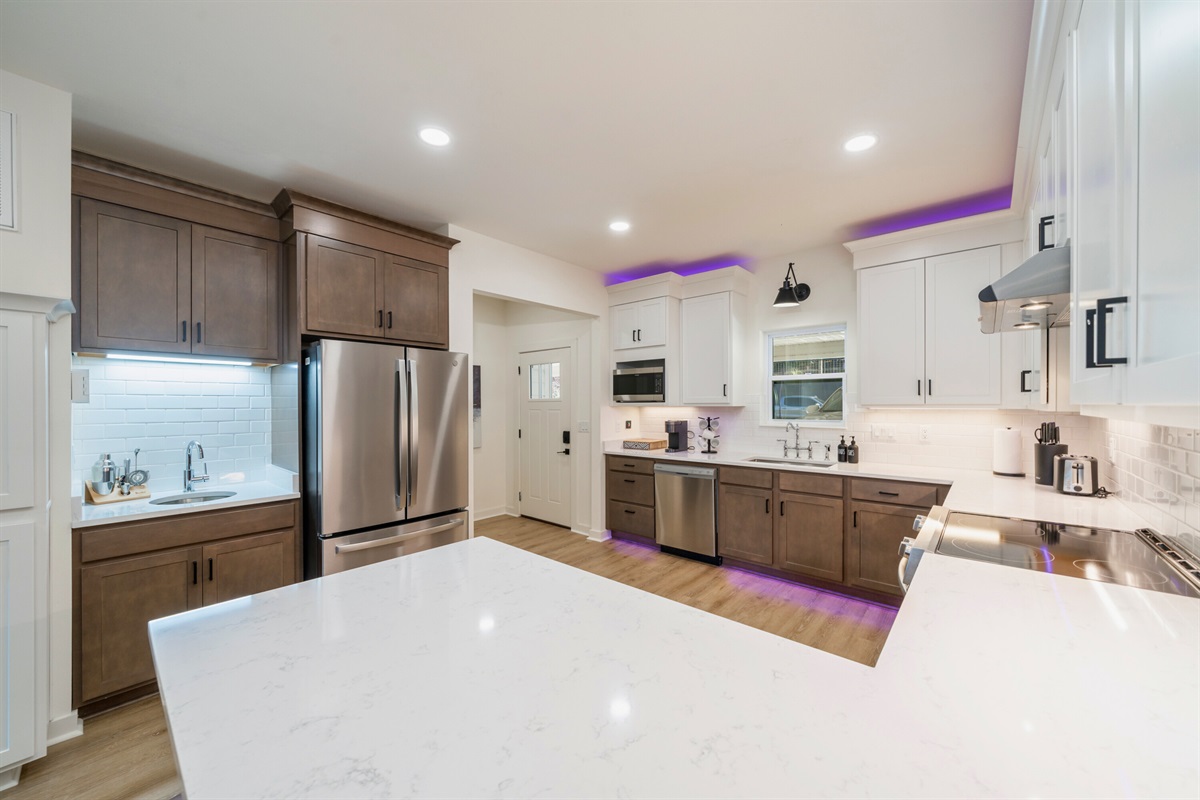 Well Equipped Modern Kitchen with Stainless Steel Appliances