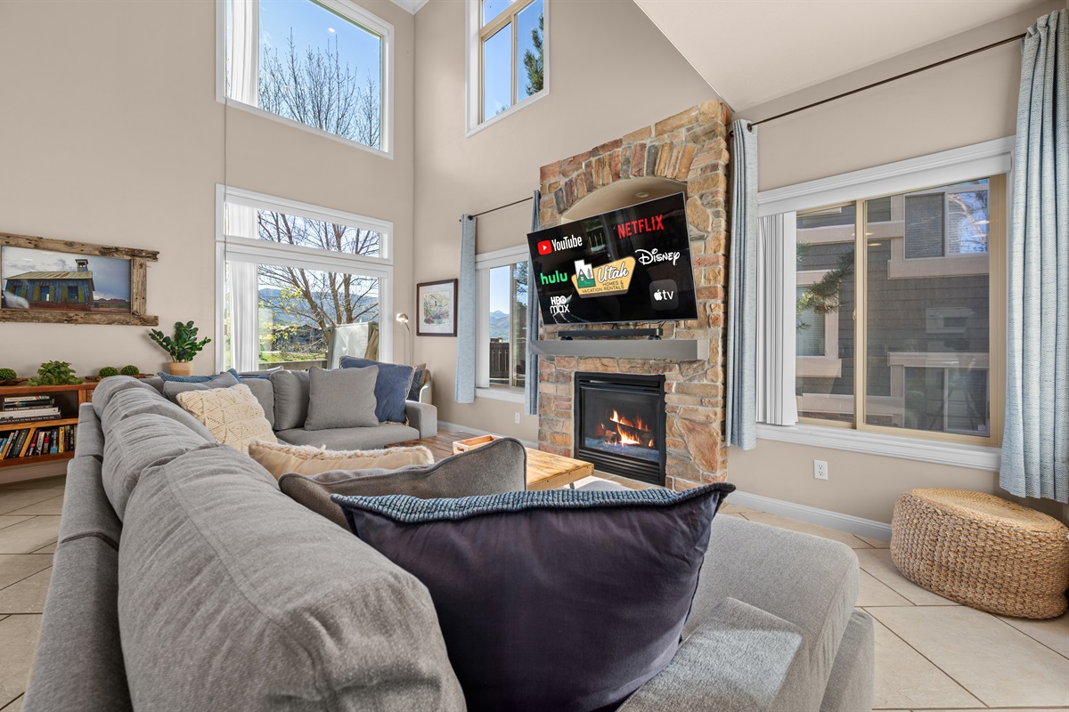 Cozy up by the gas fireplace after a day exploring Snowbasin, Powder Mountain, or Pineview Reservoir.