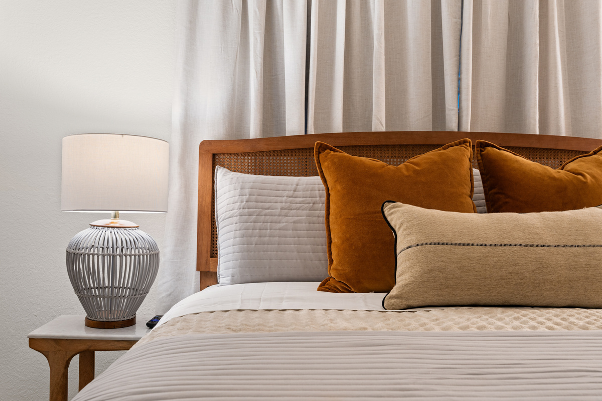 Both private bedrooms have king beds and room-darkening curtains.