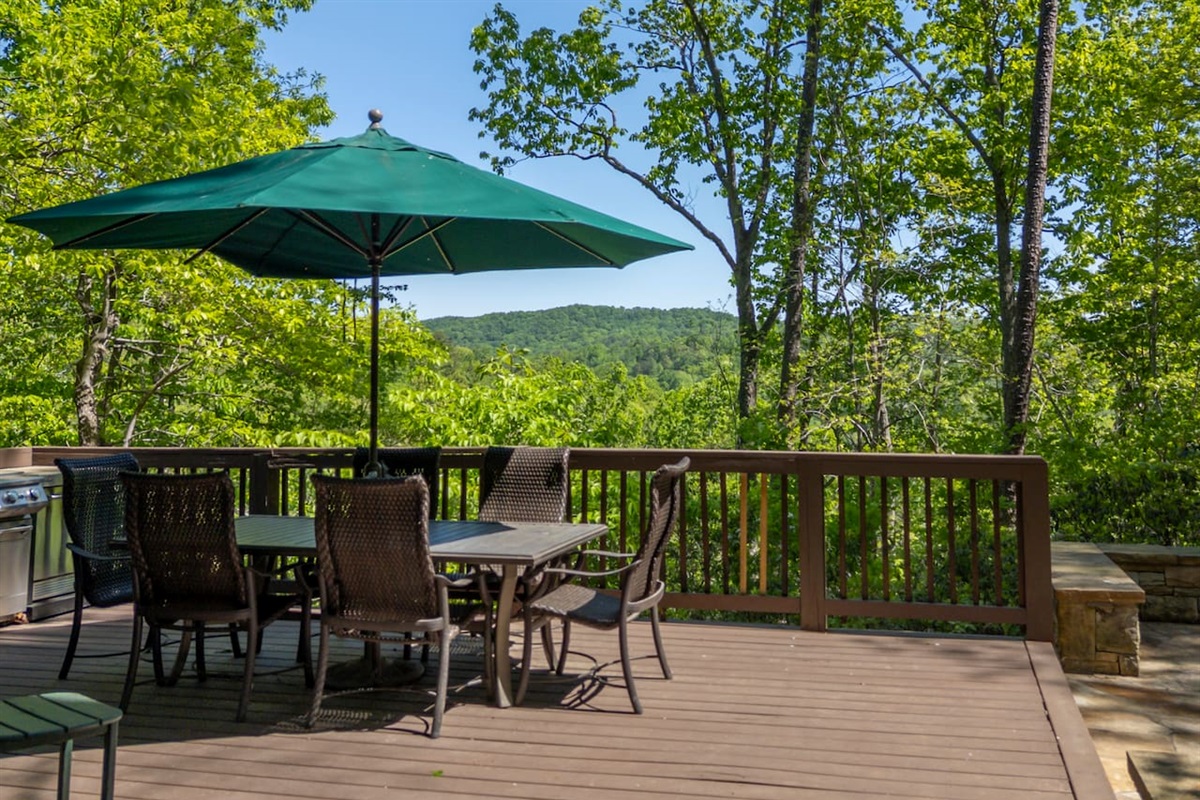 Dining space on main-level deck