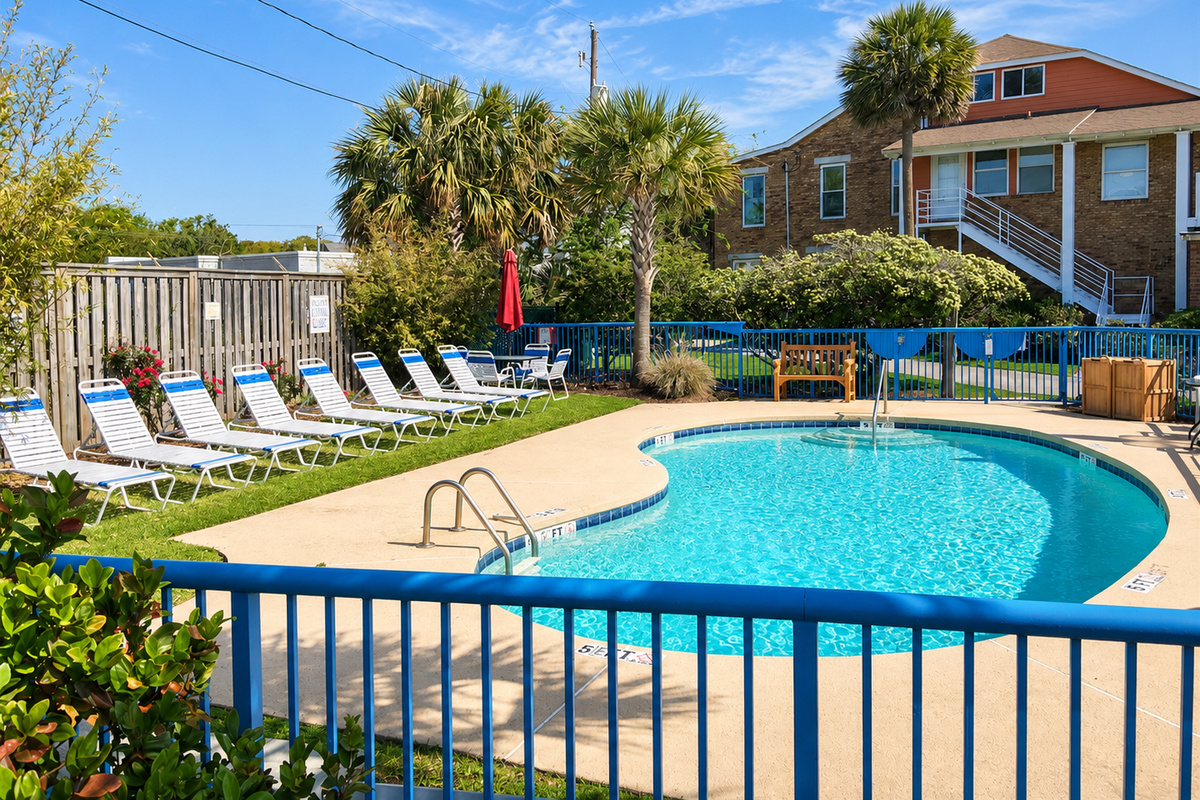 Pool for use by guests of Ocean Inn