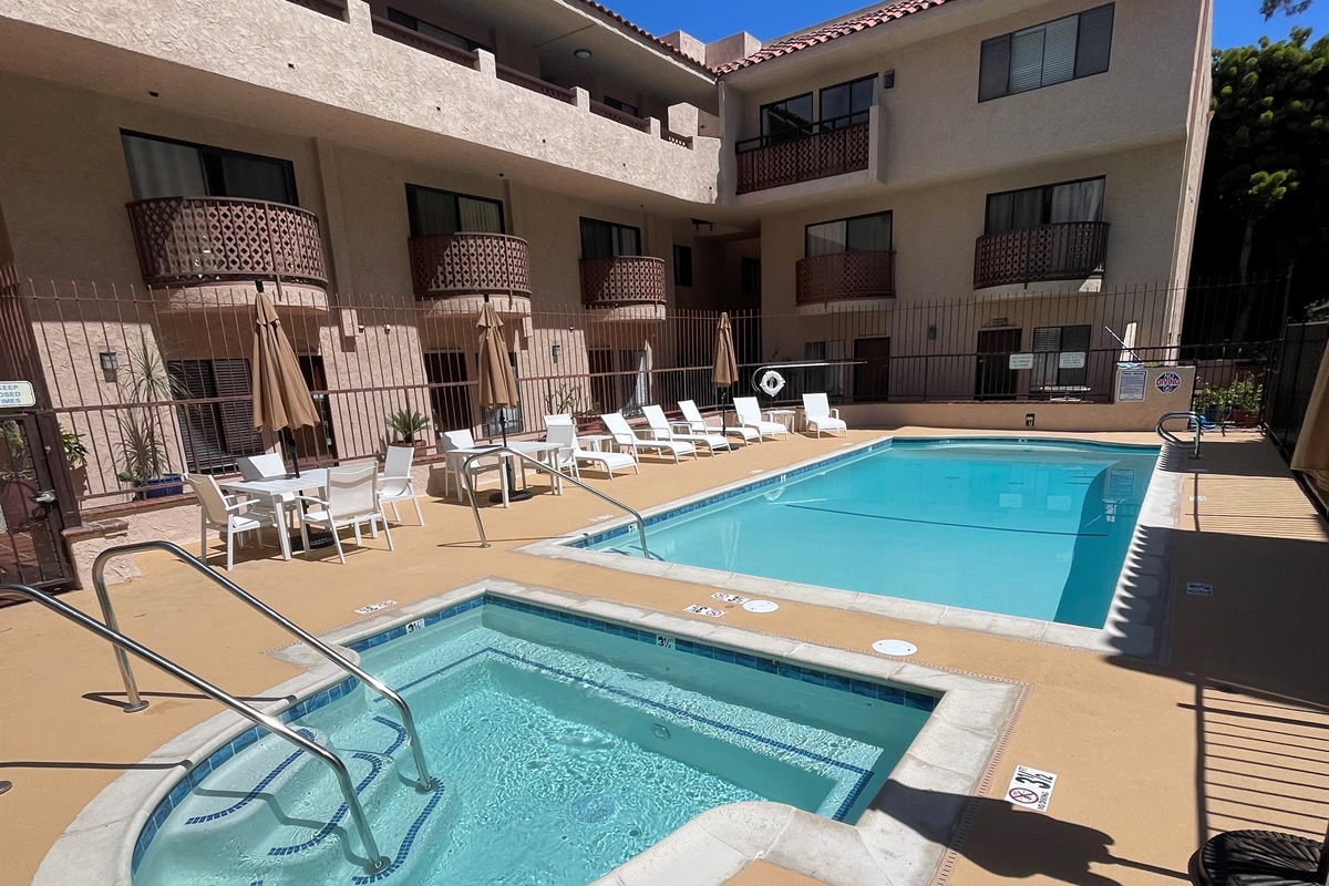 Onsite pool and Jacuzzi that is open until 9:00pm each day.