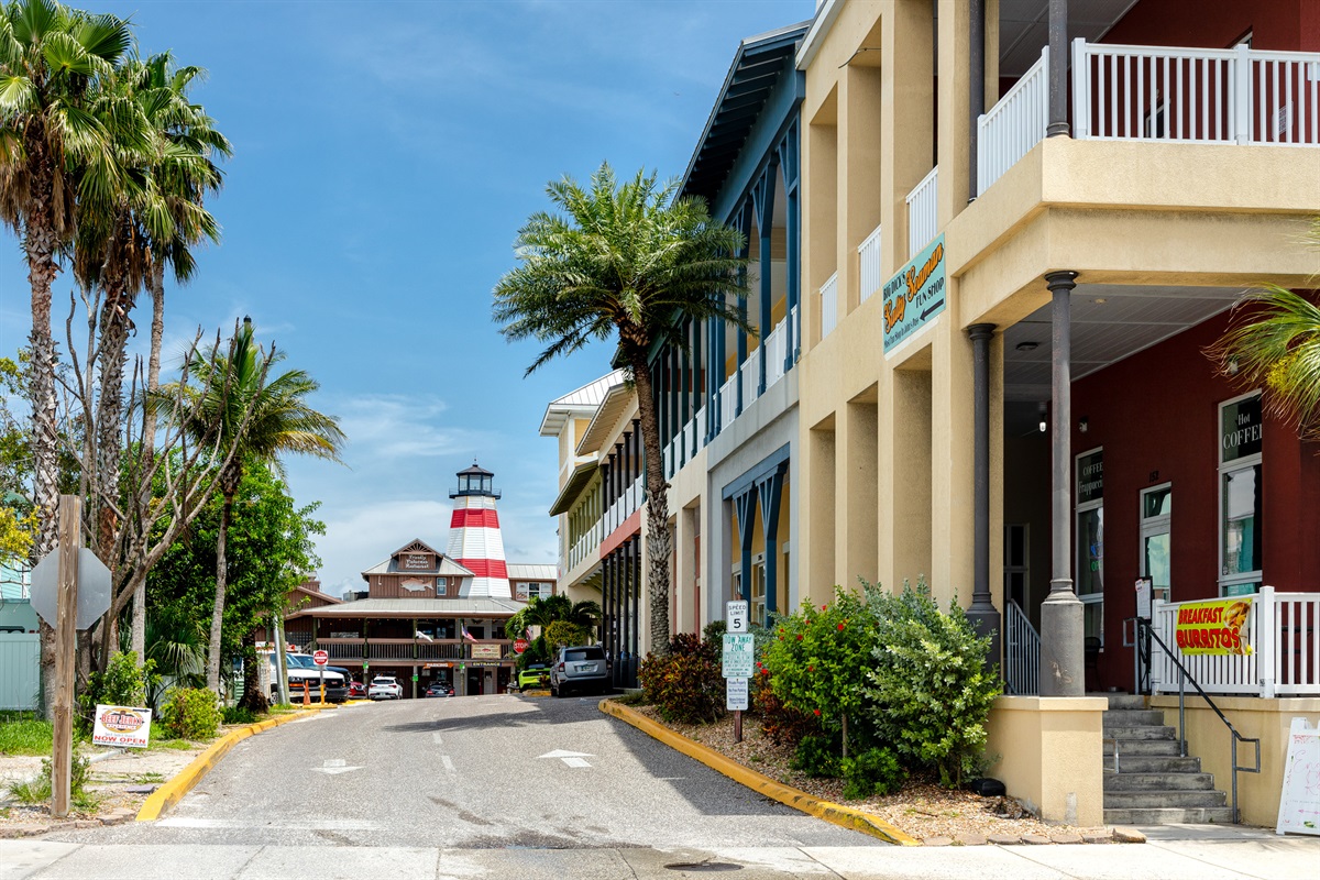 Parking Garage and shops at Johns Pass Madeira Beach