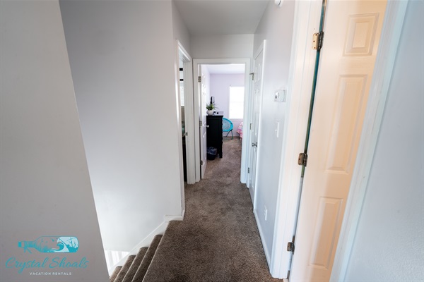 The upper level, viewed from the master bedroom
